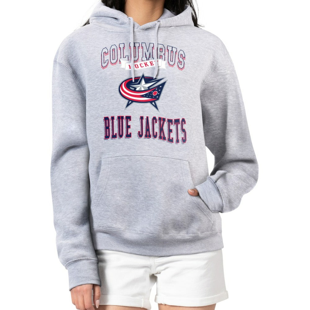 Columbus Blue Jackets G-III 4Her by Carl Banks Women's Team Logo Tri-Blend Fleece Pullover Hoodie - Heather Gray - NHL 201612747