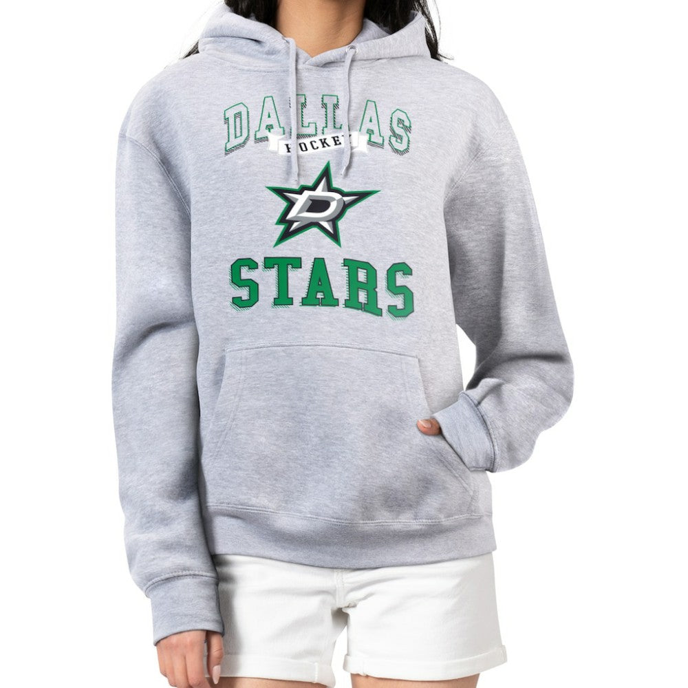 Dallas Stars G-III 4Her by Carl Banks Women's Team Logo Tri-Blend Fleece Pullover Hoodie - Heather Gray - NHL 201612749