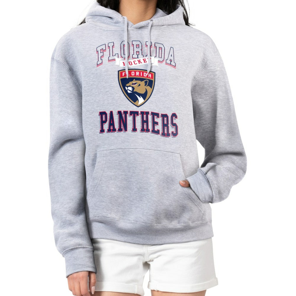Florida Panthers G-III 4Her by Carl Banks Women's Team Logo Tri-Blend Fleece Pullover Hoodie - Heather Gray - NHL 201612769