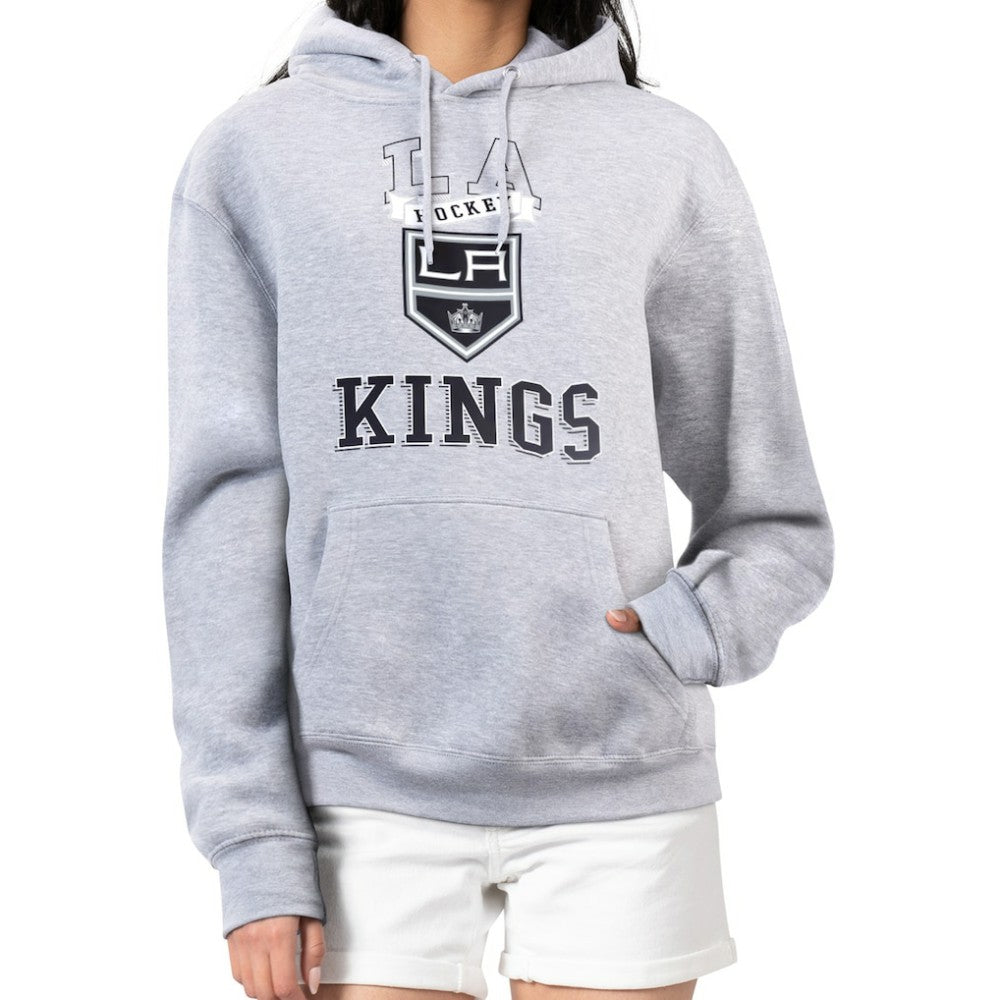 Los Angeles Kings G-III 4Her by Carl Banks Women's Team Logo Tri-Blend Fleece Pullover Hoodie - Heather Gray - NHL 201612770