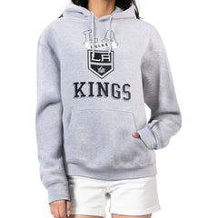 Los Angeles Kings G-III 4Her by Carl Banks Women's Team Logo Tri-Blend Fleece Pullover Hoodie - Heather Gray - NHL 201612770