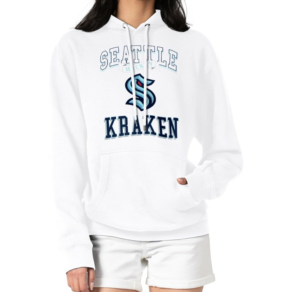 Seattle Kraken G-III 4Her by Carl Banks Women's Team Logo Tri-Blend Fleece Pullover Hoodie - White - NHL 201612772