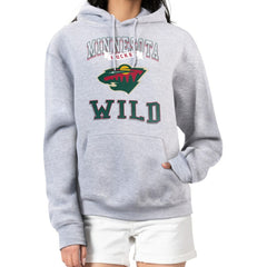 Minnesota Wild G-III 4Her by Carl Banks Women's Team Logo Tri-Blend Fleece Pullover Hoodie - Heather Gray - NHL 201612774