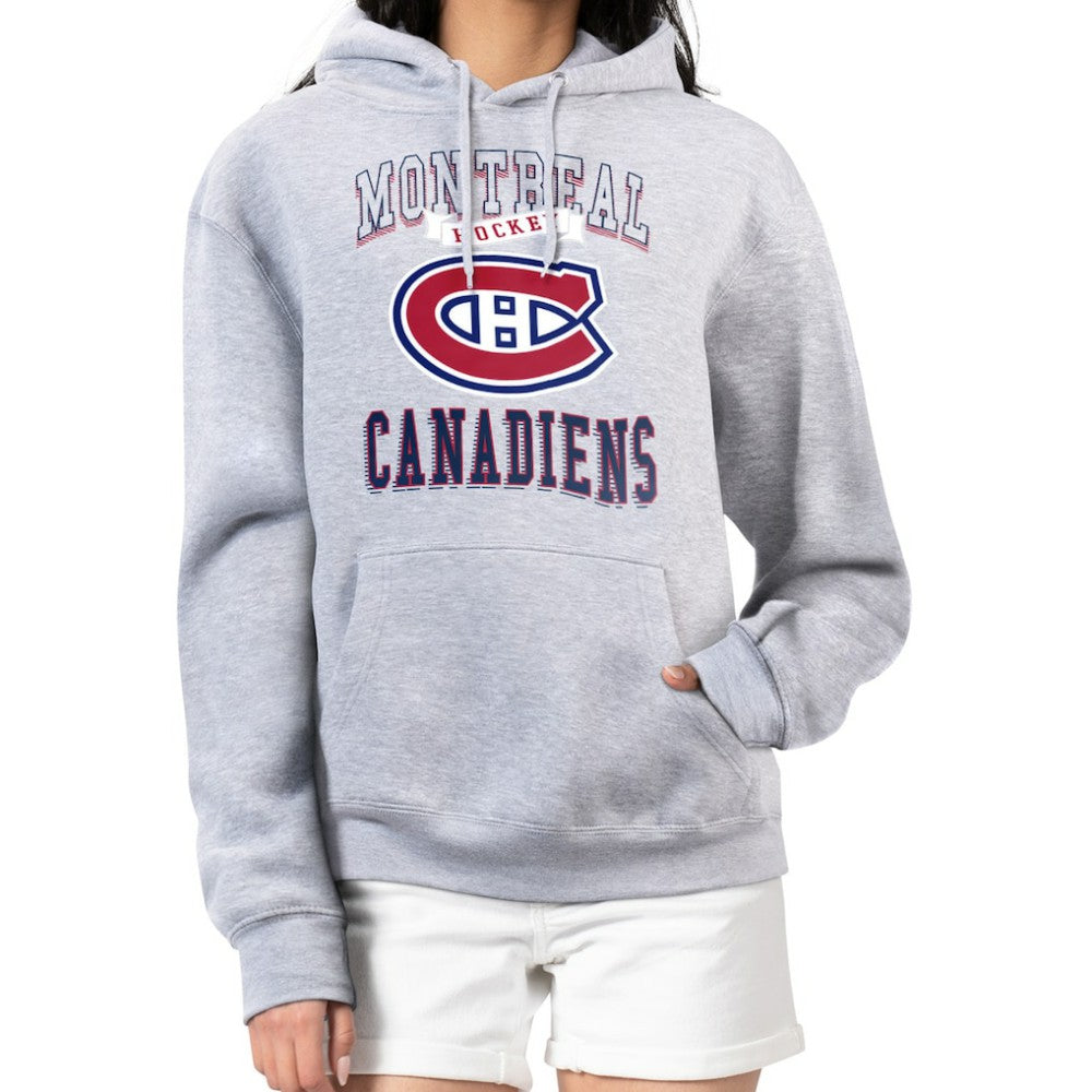 Montreal Canadiens G-III 4Her by Carl Banks Women's Team Logo Tri-Blend Fleece Pullover Hoodie - Heather Gray - NHL 201612780