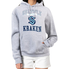 Seattle Kraken G-III 4Her by Carl Banks Women's Team Logo Tri-Blend Fleece Pullover Hoodie - Heather Gray - NHL 201612785