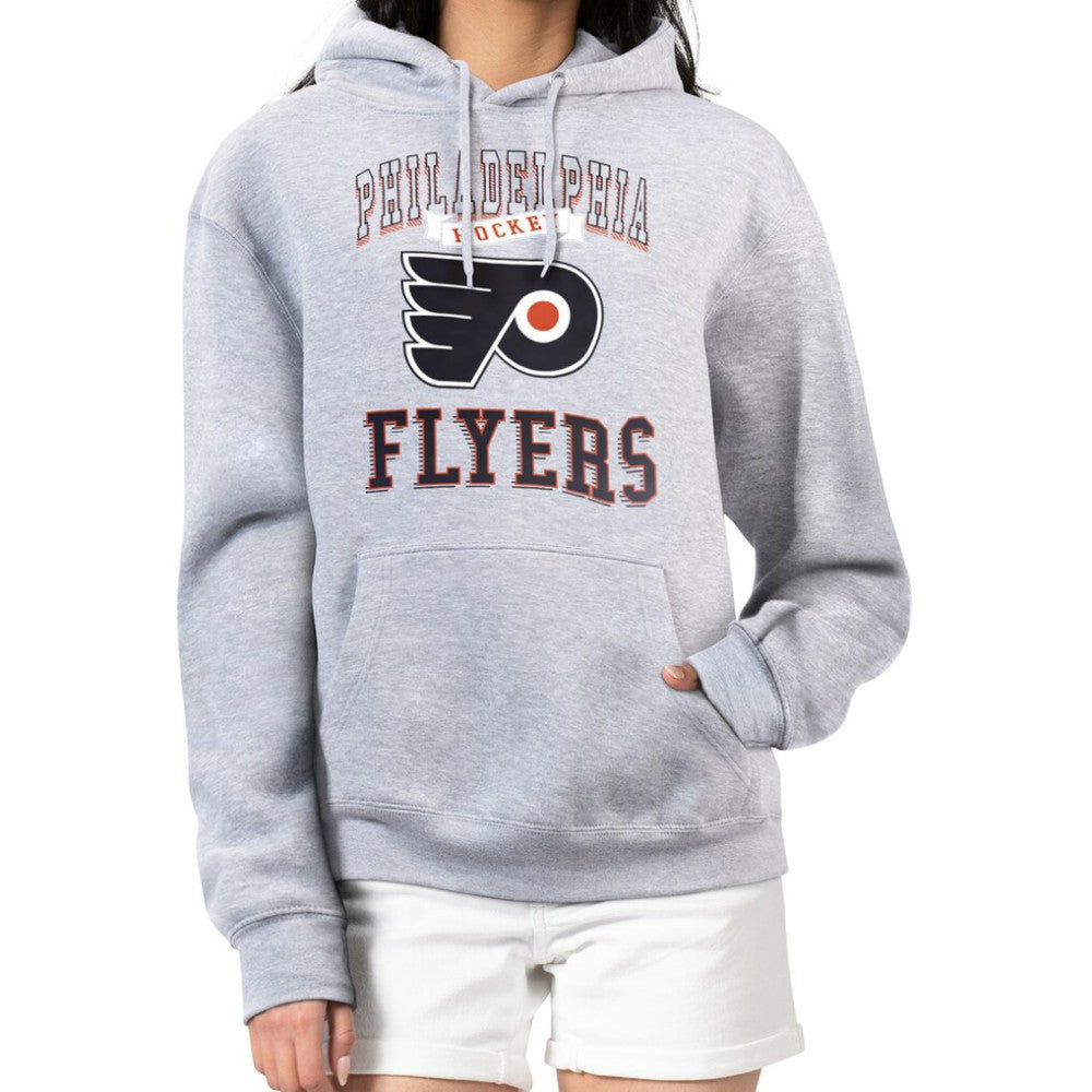 Philadelphia Flyers G-III 4Her by Carl Banks Women's Team Logo Tri-Blend Fleece Pullover Hoodie - Heather Gray - NHL 201612792