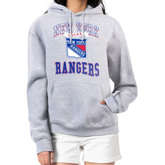 New York Rangers G-III 4Her by Carl Banks Women's Team Logo Tri-Blend Fleece Pullover Hoodie - Heather Gray - NHL 201612793