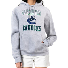 Vancouver Canucks G-III 4Her by Carl Banks Women's Team Logo Tri-Blend Fleece Pullover Hoodie - Heather Gray - NHL 201612799
