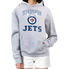 Winnipeg Jets G-III 4Her by Carl Banks Women's Team Logo Tri-Blend Fleece Pullover Hoodie - Heather Gray - NHL 201612804