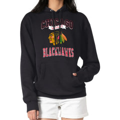 Chicago Blackhawks G-III 4Her by Carl Banks Women's Team Logo Tri-Blend Fleece Pullover Hoodie - Black - NHL 201612811