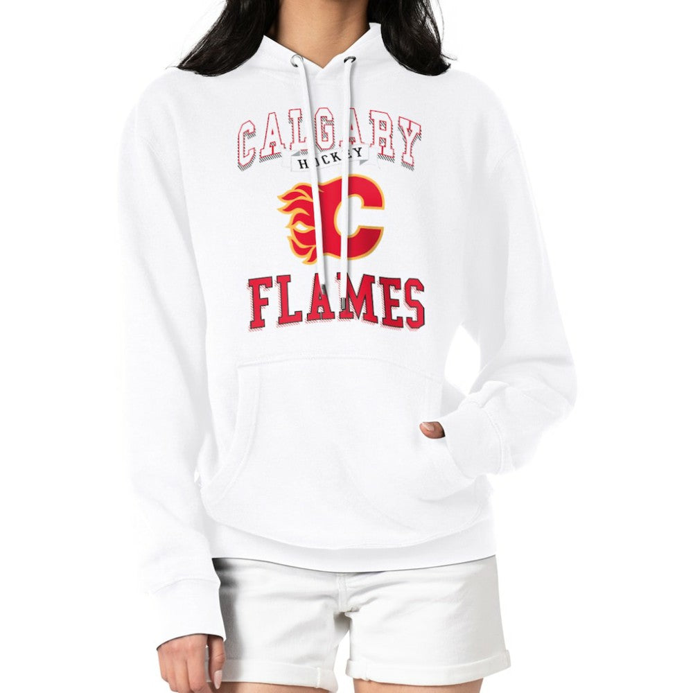 Calgary Flames G-III 4Her by Carl Banks Women's Team Logo Tri-Blend Fleece Pullover Hoodie - White - NHL 201612814
