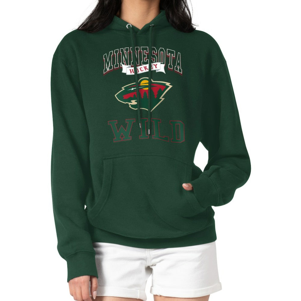 Minnesota Wild G-III 4Her by Carl Banks Women's Team Logo Tri-Blend Fleece Pullover Hoodie - Olive - NHL 201612818