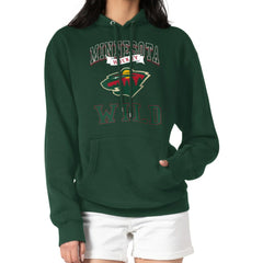 Minnesota Wild G-III 4Her by Carl Banks Women's Team Logo Tri-Blend Fleece Pullover Hoodie - Olive - NHL 201612818
