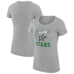 Dallas Stars G-III 4Her by Carl Banks Women's Super-Slim Fit Lightweight Team Logo Graphic T-Shirt - Heather Gray - NHL 201612834