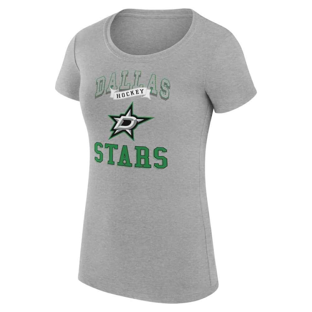 Dallas Stars G-III 4Her by Carl Banks Women's Super-Slim Fit Lightweight Team Logo Graphic T-Shirt - Heather Gray - NHL 201612834