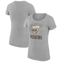 Nashville Predators G-III 4Her by Carl Banks Women's Super-Slim Fit Lightweight Team Logo Graphic T-Shirt - Heather Gray - NHL 201612841