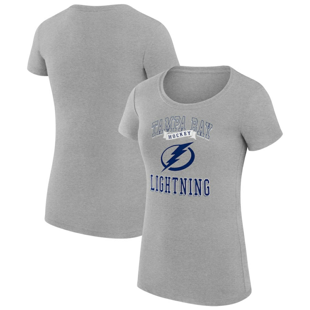 Tampa Bay Lightning G-III 4Her by Carl Banks Women's Super-Slim Fit Lightweight Team Logo Graphic T-Shirt - Heather Gray - NHL 201612849