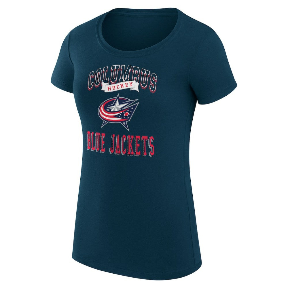Columbus Blue Jackets G-III 4Her by Carl Banks Women's Super-Slim Fit Lightweight Team Logo Graphic T-Shirt - Navy - NHL 201612862
