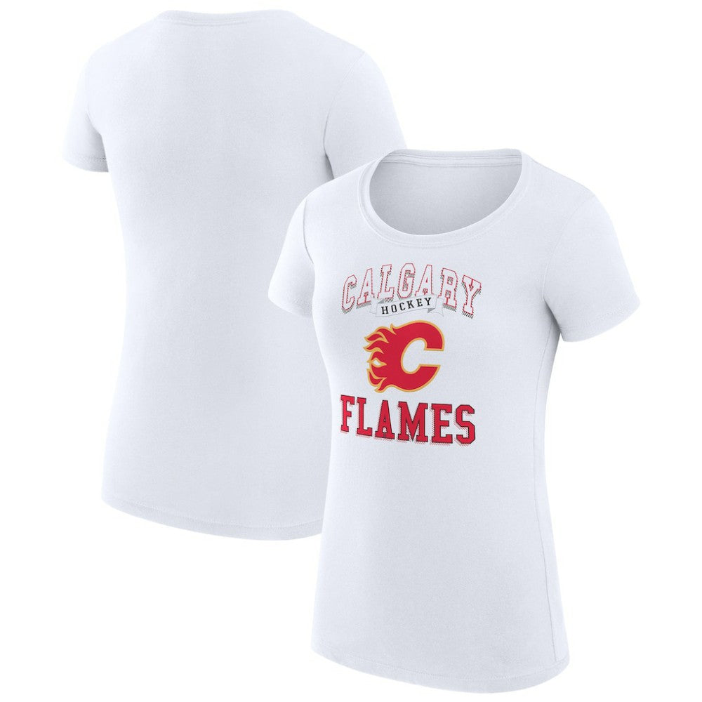 Calgary Flames G-III 4Her by Carl Banks Women's Super-Slim Fit Lightweight Team Logo Graphic T-Shirt - White - NHL 201612873