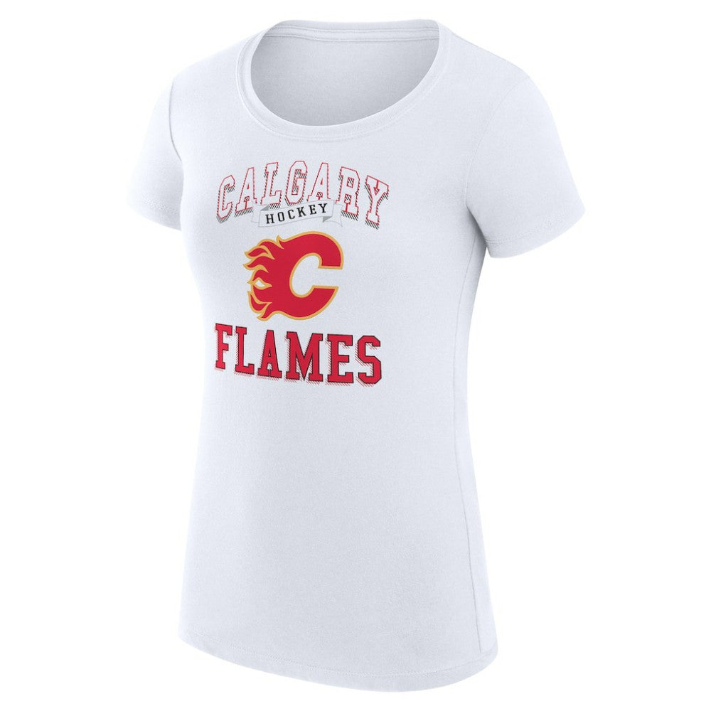 Calgary Flames G-III 4Her by Carl Banks Women's Super-Slim Fit Lightweight Team Logo Graphic T-Shirt - White - NHL 201612873