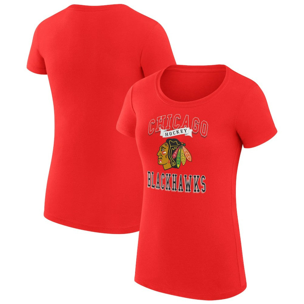 Chicago Blackhawks G-III 4Her by Carl Banks Women's Super-Slim Fit Lightweight Team Logo Graphic T-Shirt - Red - NHL 201612879