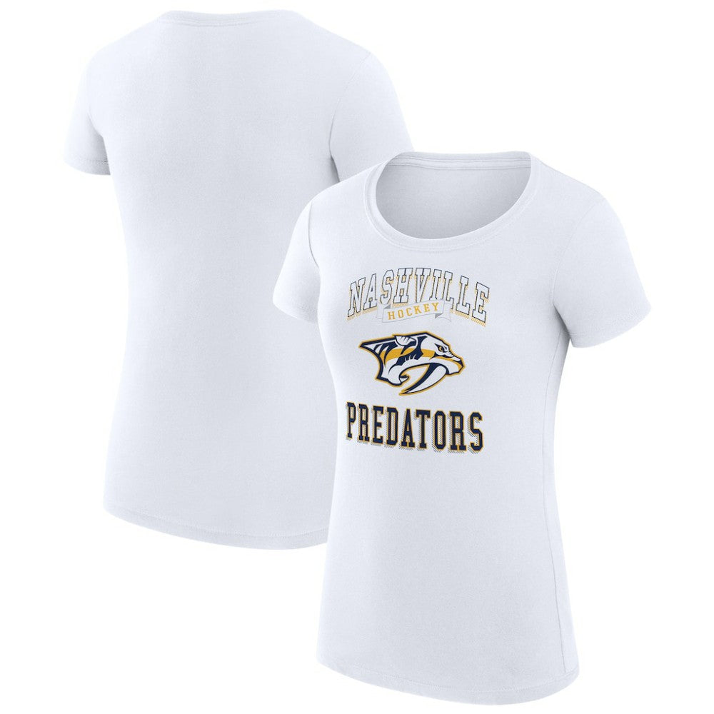 Nashville Predators G-III 4Her by Carl Banks Women's Super-Slim Fit Lightweight Team Logo Graphic T-Shirt - White - NHL 201612894