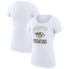 Nashville Predators G-III 4Her by Carl Banks Women's Super-Slim Fit Lightweight Team Logo Graphic T-Shirt - White - NHL 201612894