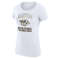 Nashville Predators G-III 4Her by Carl Banks Women's Super-Slim Fit Lightweight Team Logo Graphic T-Shirt - White - NHL 201612894