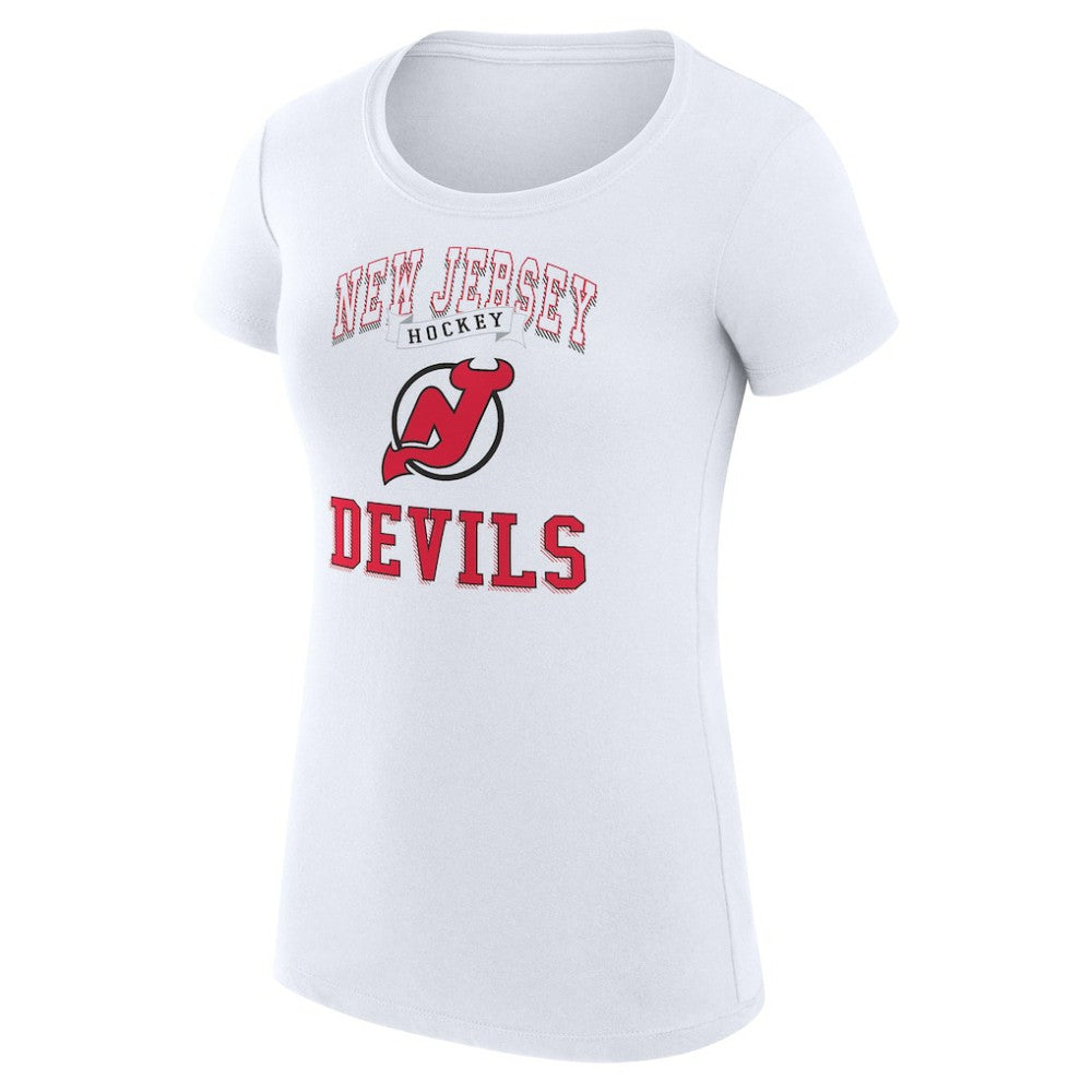 New Jersey Devils G-III 4Her by Carl Banks Women's Super-Slim Fit Lightweight Team Logo Graphic T-Shirt - White - NHL 201612897