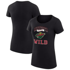 Minnesota Wild G-III 4Her by Carl Banks Women's Super-Slim Fit Lightweight Team Logo Graphic T-Shirt - Black - NHL 201612900