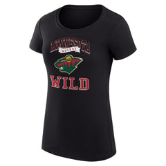 Minnesota Wild G-III 4Her by Carl Banks Women's Super-Slim Fit Lightweight Team Logo Graphic T-Shirt - Black - NHL 201612900