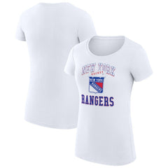 New York Rangers G-III 4Her by Carl Banks Women's Super-Slim Fit Lightweight Team Logo Graphic T-Shirt - White - NHL 201612901