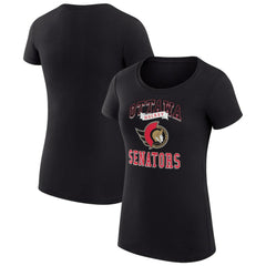 Ottawa Senators G-III 4Her by Carl Banks Women's Super-Slim Fit Lightweight Team Logo Graphic T-Shirt - Black - NHL 201612909