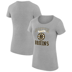Boston Bruins G-III 4Her by Carl Banks Women's Super-Slim Fit Lightweight Team Logo Graphic T-Shirt - Heather Gray - NHL 201612924
