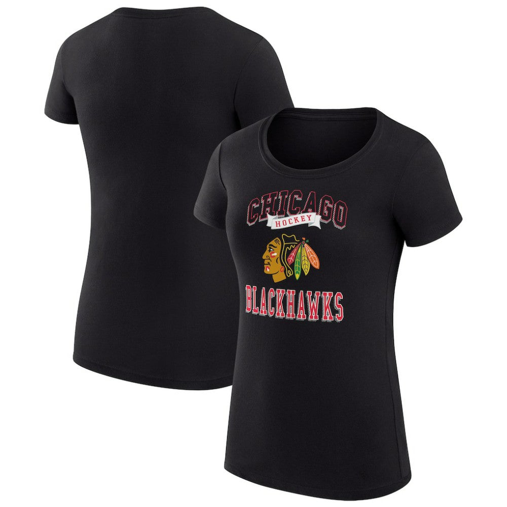 Chicago Blackhawks G-III 4Her by Carl Banks Women's Super-Slim Fit Lightweight Team Logo Graphic T-Shirt - Black - NHL 201612936
