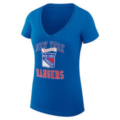 New York Rangers G-III 4Her by Carl Banks Women's Super-Slim Fit Lightweight Team Logo Graphic V-Neck T-Shirt - Blue - NHL 201612944