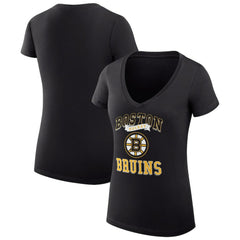 Boston Bruins G-III 4Her by Carl Banks Women's Super-Slim Fit Lightweight Team Logo Graphic V-Neck T-Shirt - Black - NHL 201612948
