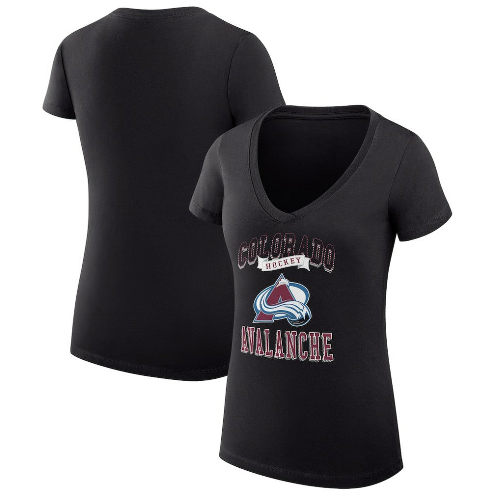 Colorado Avalanche G-III 4Her by Carl Banks Women's Super-Slim Fit Lightweight Team Logo Graphic V-Neck T-Shirt - Black - NHL 201612952