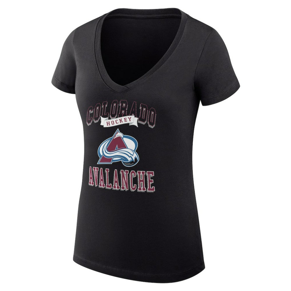Colorado Avalanche G-III 4Her by Carl Banks Women's Super-Slim Fit Lightweight Team Logo Graphic V-Neck T-Shirt - Black - NHL 201612952