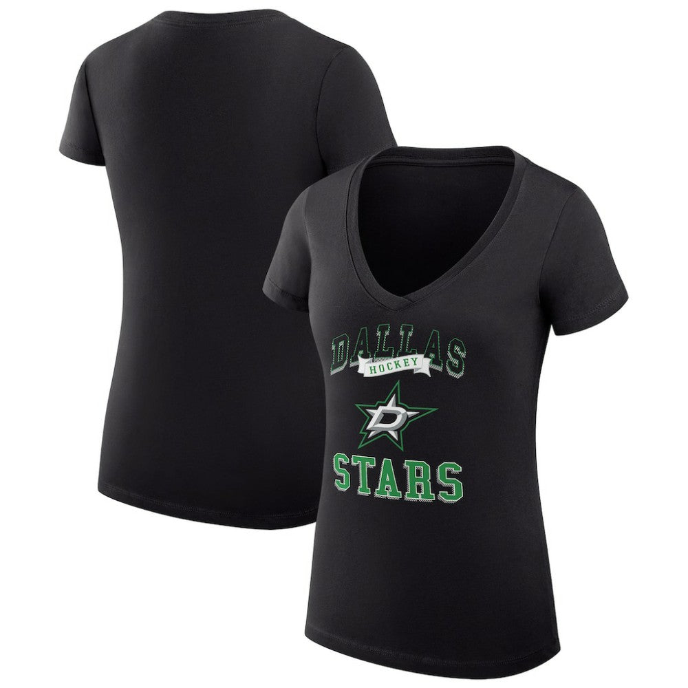 Dallas Stars G-III 4Her by Carl Banks Women's Super-Slim Fit Lightweight Team Logo Graphic V-Neck T-Shirt - Black - NHL 201612953