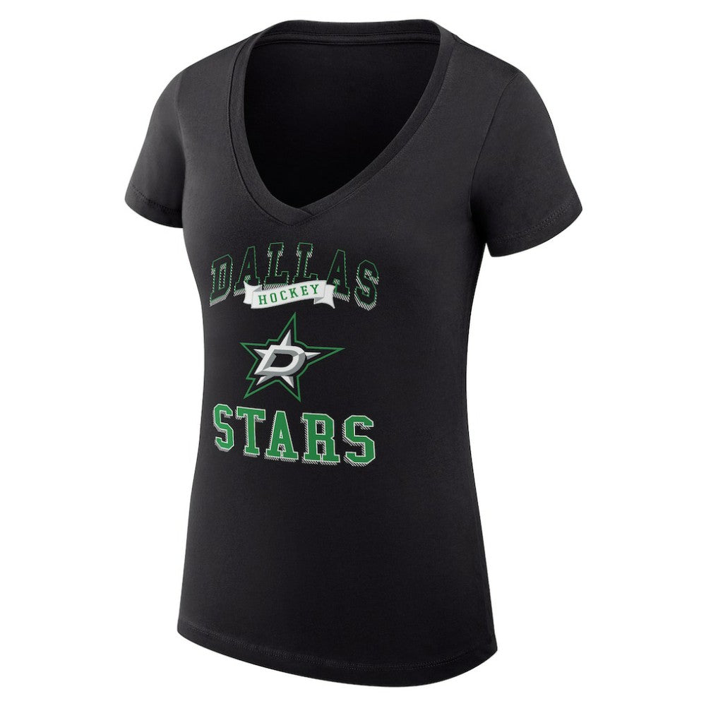 Dallas Stars G-III 4Her by Carl Banks Women's Super-Slim Fit Lightweight Team Logo Graphic V-Neck T-Shirt - Black - NHL 201612953