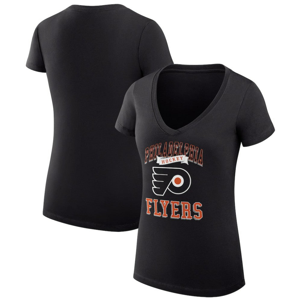 Philadelphia Flyers G-III 4Her by Carl Banks Women's Super-Slim Fit Lightweight Team Logo Graphic V-Neck T-Shirt - Black - NHL 201612959