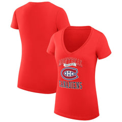 Montreal Canadiens G-III 4Her by Carl Banks Women's Super-Slim Fit Lightweight Team Logo Graphic V-Neck T-Shirt - Red - NHL 201612985