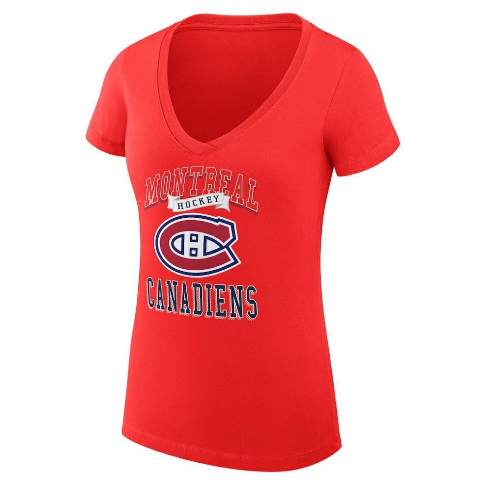 Montreal Canadiens G-III 4Her by Carl Banks Women's Super-Slim Fit Lightweight Team Logo Graphic V-Neck T-Shirt - Red - NHL 201612985