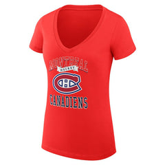 Montreal Canadiens G-III 4Her by Carl Banks Women's Super-Slim Fit Lightweight Team Logo Graphic V-Neck T-Shirt - Red - NHL 201612985