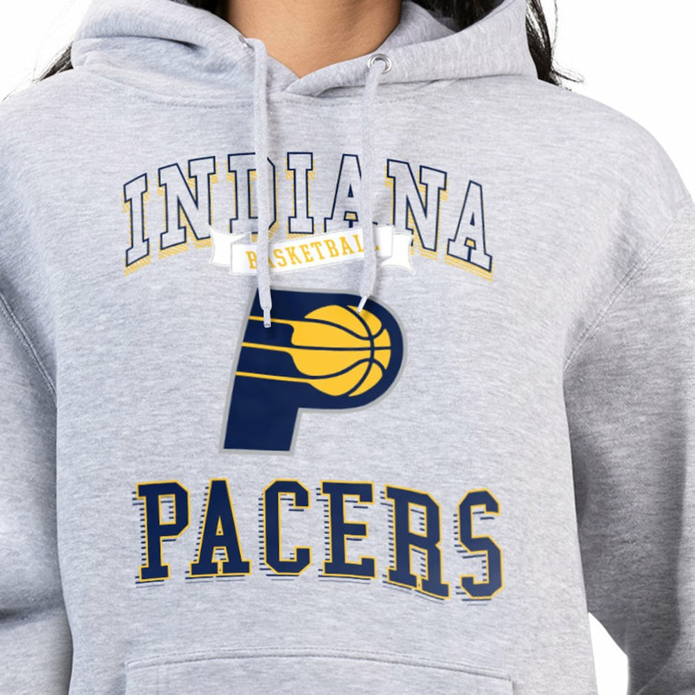 Indiana Pacers G-III 4Her by Carl Banks Women's Graphic Fleece Pullover Hoodie Heather Gray