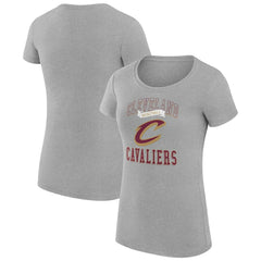 Cleveland Cavaliers G-III 4Her by Carl Banks Women's Super-Slim Fit Lightweight Team Logo T-Shirt Heather Gray