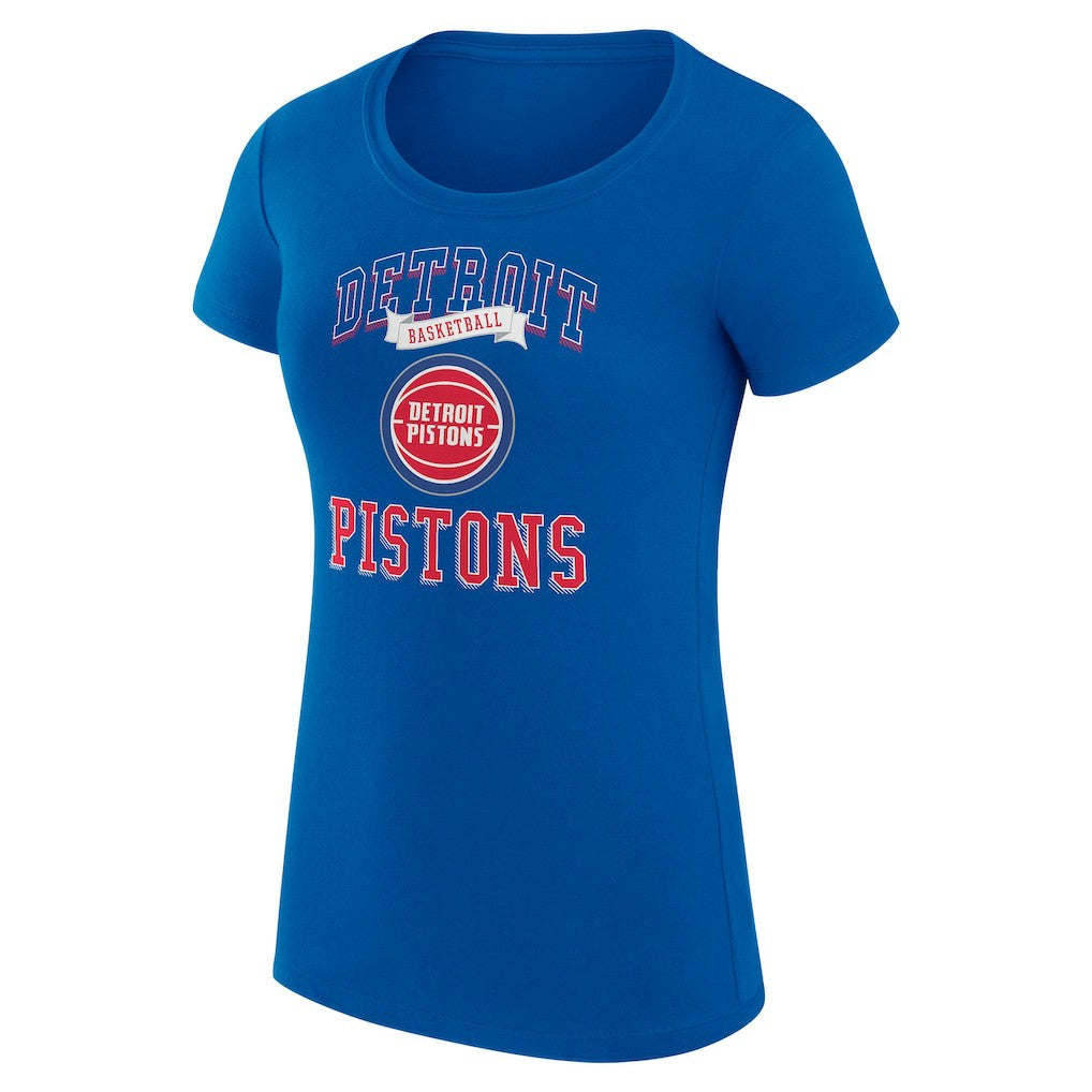 Detroit Pistons G-III 4Her by Carl Banks Women's Super-Slim Fit Lightweight Team Logo T-Shirt Blue