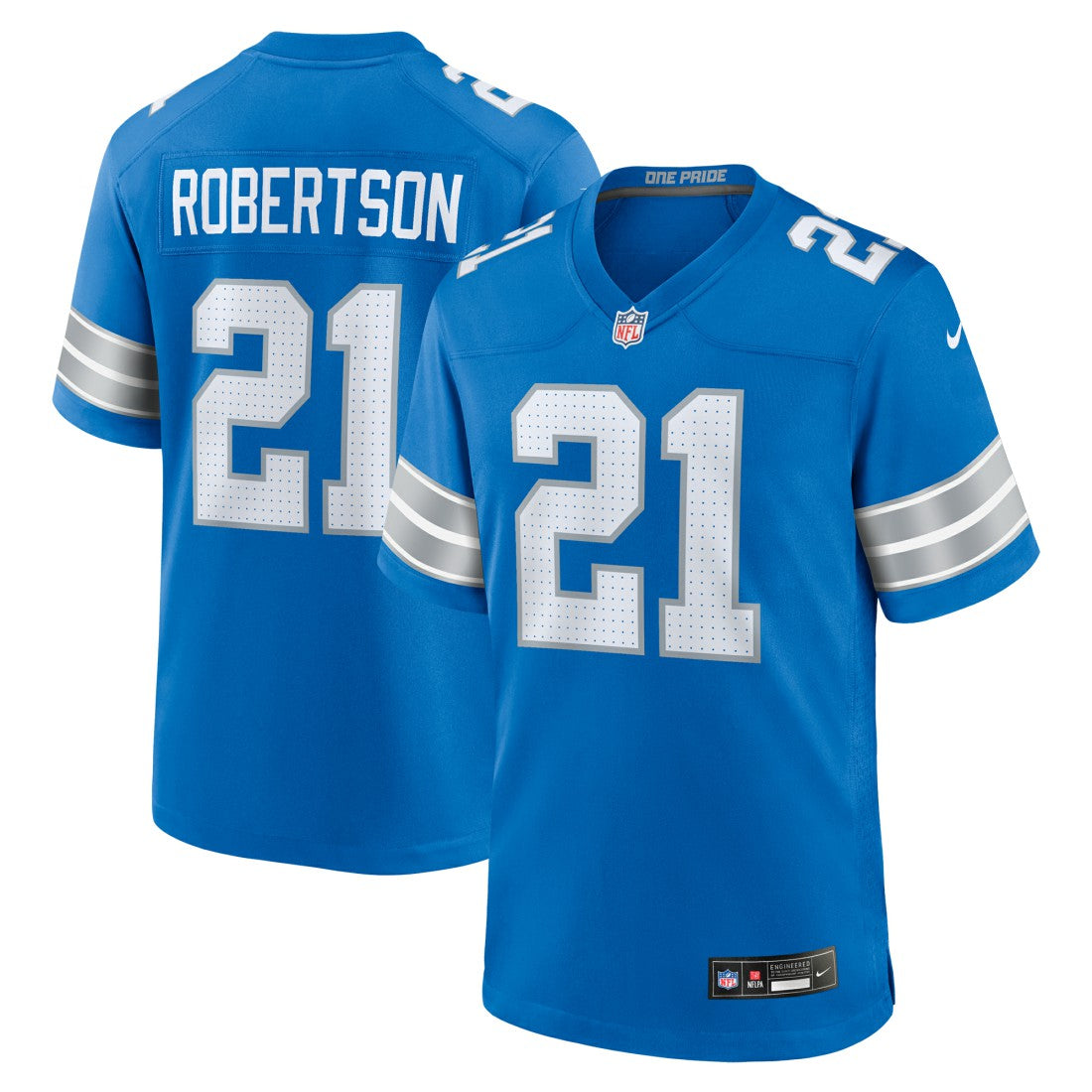 Nike Amik Robertson Detroit Lions Game Jersey Blue