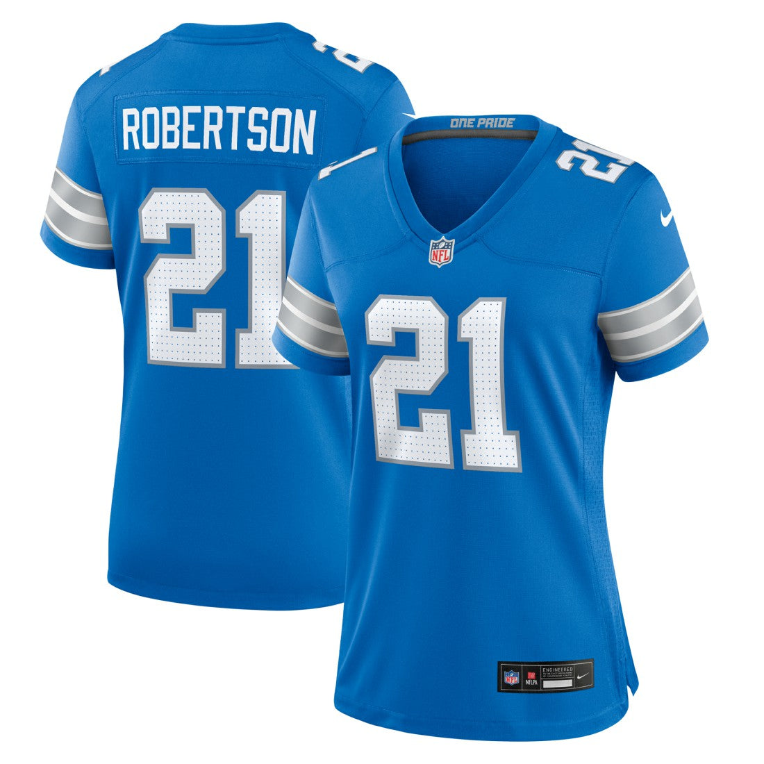 Nike Amik Robertson Detroit Lions Women's Team Game Jersey Blue